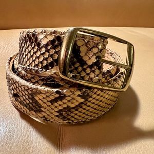 Vintage Python belt gold tone hardware